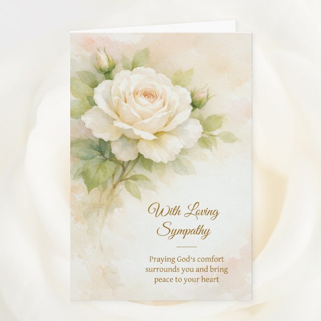 With Loving Sympathy Christian Ivory Floral  Karte (Von Creator hochgeladen)