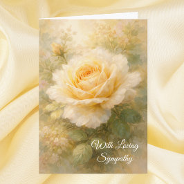 With Loving Sympathy Yellow Rose Christian Prayer Karte
