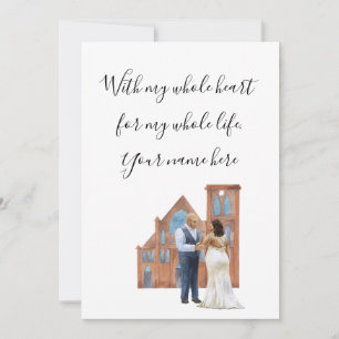 WIth Mein ganzes Herz Illustriert Black Couple Enc Einladung