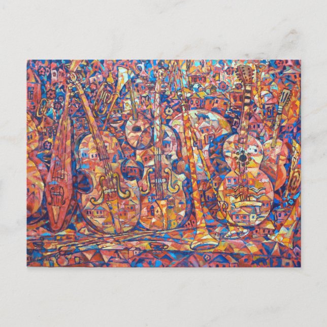 With musical instrument Postcard Zusammensetzung Postkarte (Vorderseite)
