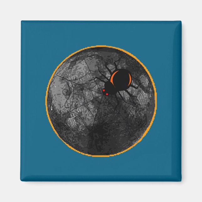 With On Spider Web Arachnid Moon Solar Magnet (Vorne)