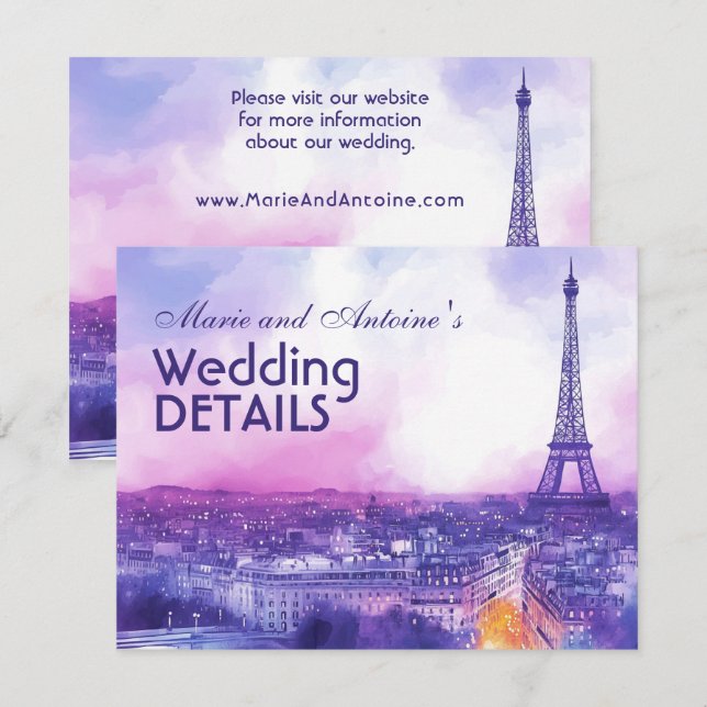 With QR code wedding details Begleitkarte (Vorne/Hinten)