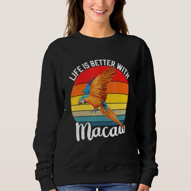 With Scarlet Macaw Colourful Parrot Bird Sweatshirt (Vorderseite)
