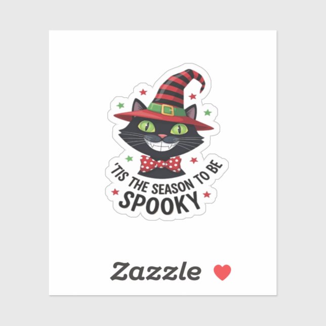 With Witch Hat And Tie Aufkleber (Blatt)