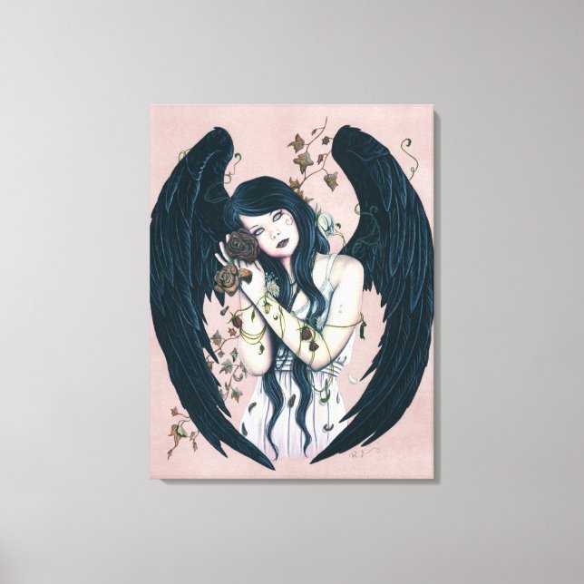 Wither Gothic Angel Decay Pink Wrapped Canvas Leinwanddruck (Vorderseite)