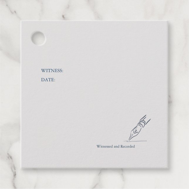 Witness Pen- Minimalist Wedding Geschenkanhänger (Vorderseite)