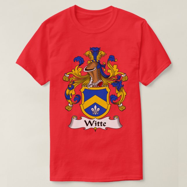 Witte Coat of Arms Family Crest  T-Shirt (Design vorne)