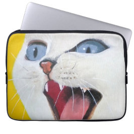 Witte Kat Laptopschutzhülle