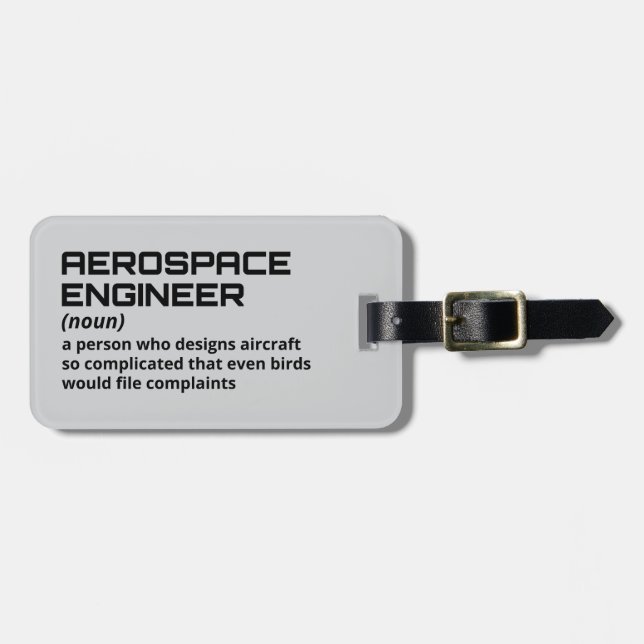 Witty Aerospace Engineer Travel Gepäckanhänger (Vorderseite horizontal)