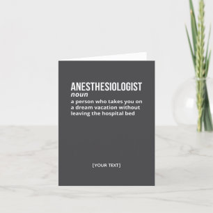 Witty Anesthesiologin Definition Grußkarte Dankeskarte