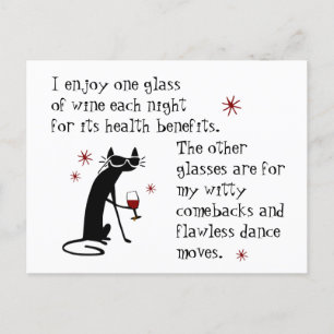 Witty Comebacks Weine Zitat Black Cat Postkarte