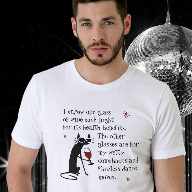 Witty Comebacks Weine Zitat Black Cat T-Shirt (Von Creator hochgeladen)