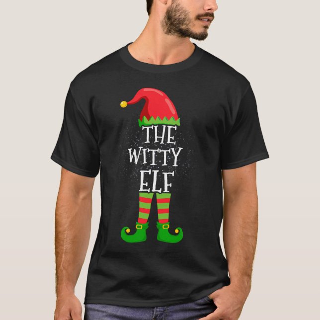 Witty Elf Familie Matching Christmas Group Funny T-Shirt (Vorderseite)