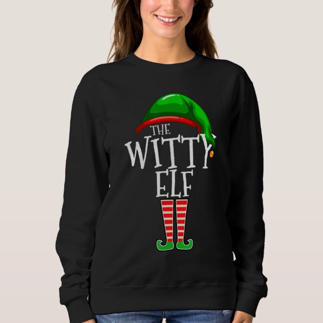 Witty Elf   Family Matching Group Christmas   Squa Sweatshirt (Vorderseite)