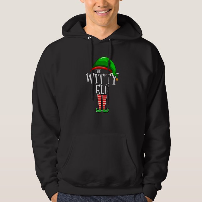 Witty Elf  Family Matching Group Christmas  Squad Hoodie (Vorderseite)