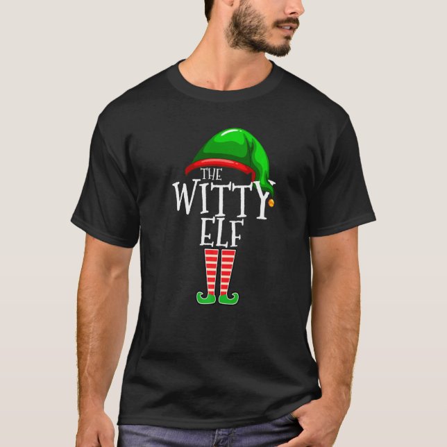 Witty Elf  Family Matching Group Christmas  Squad T-Shirt (Vorderseite)