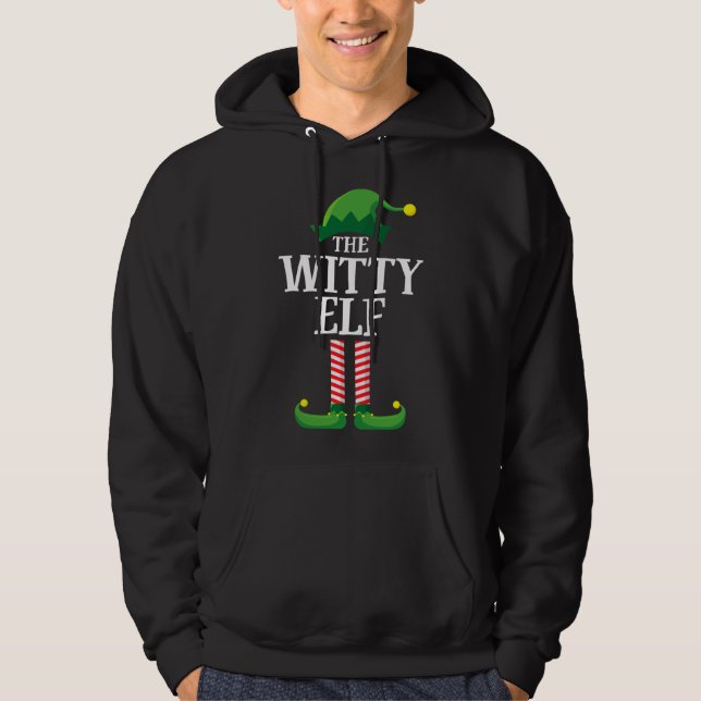 Witty Elf Matching Family Christmas Party Hoodie (Vorderseite)