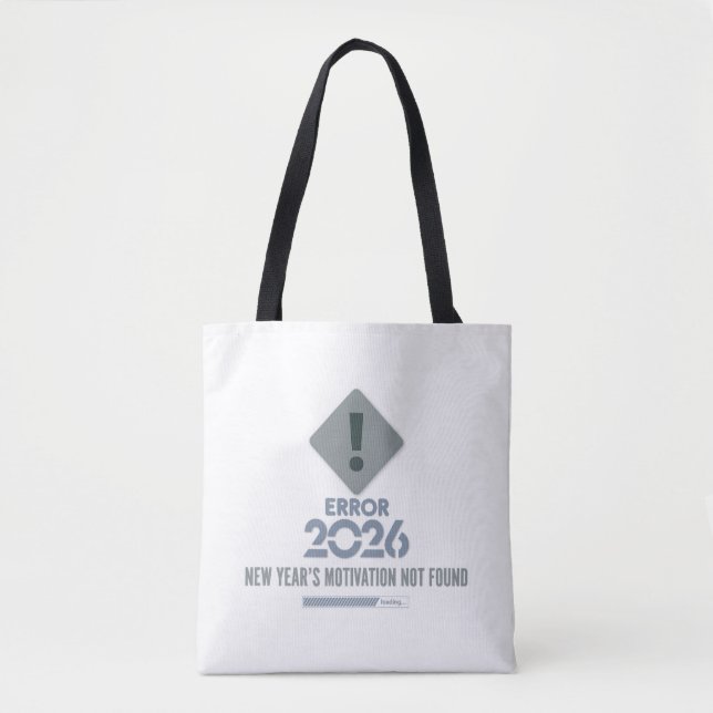 Witty Error 2026 Tech Humor Shoulder Tote Bag (Vorderseite)