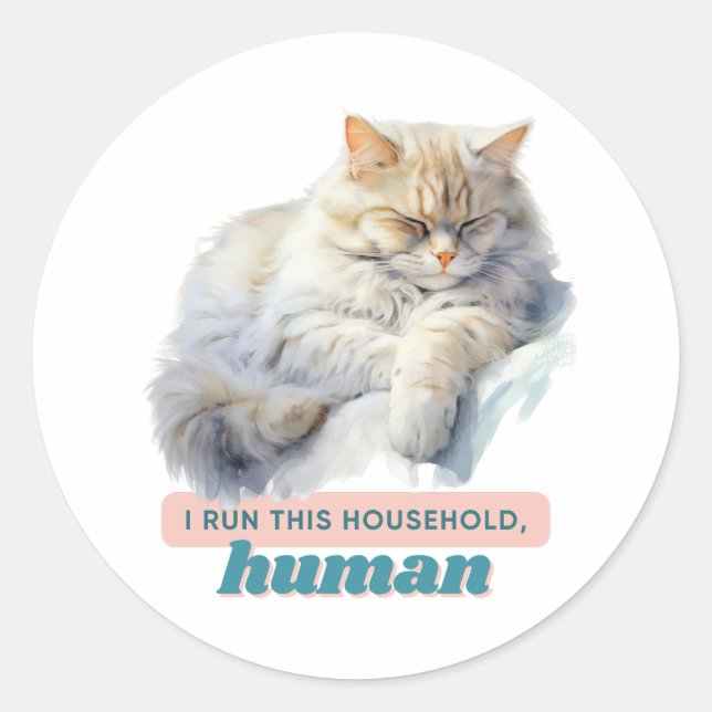 Witty Gifts für Katzen-Vater Runder Aufkleber (Vorderseite)