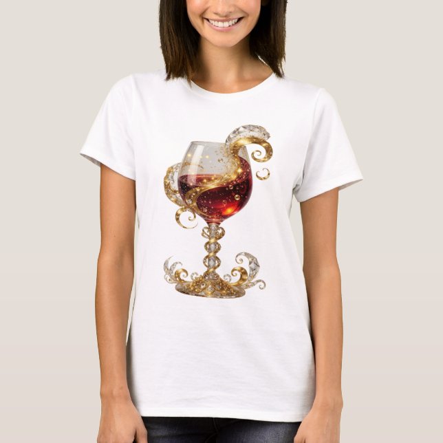 Witty Gold ABSTRACT ART Statement T-Shirt (Vorderseite)