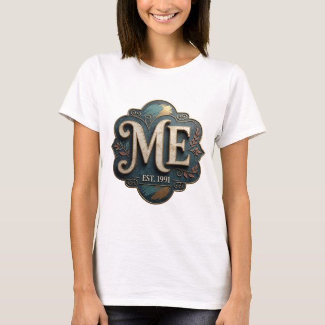Witty Gold ME EST 1991 Design T-Shirt (Vorderseite)