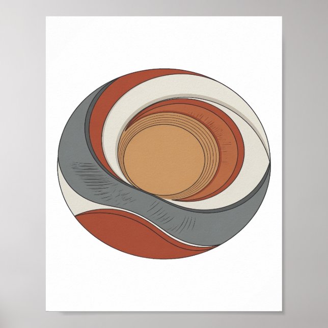 Witty Gray ABSTRACT ART Grafikdesign v2 Poster (Vorne)