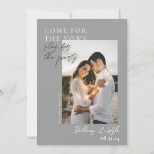 Witty Gray Foto Save the Date Einladung