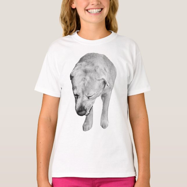 Witty Head-Down-Labrador, Holiday Glow T-Shirt (Vorderseite)