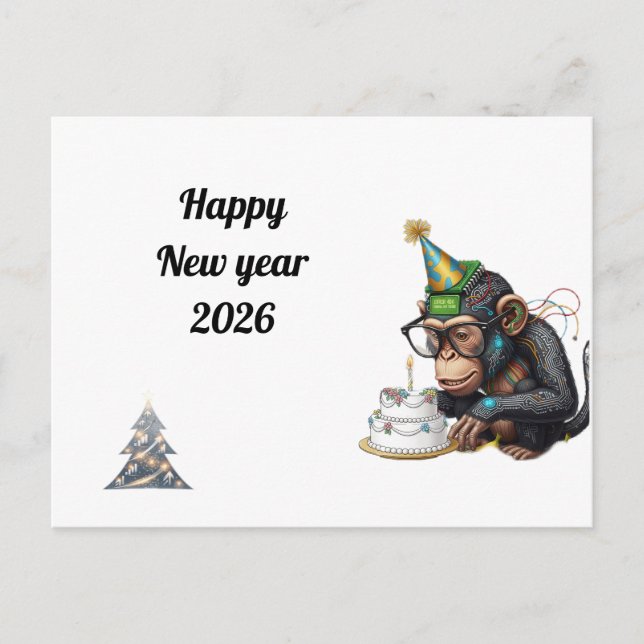 Witty New Year Greeting Card Postkarte (Vorderseite)