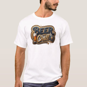 Witty Orange BIER UND CHILLEN Druck T-Shirt