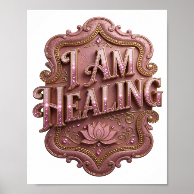 Witty Pink I AM HEALING Poster (Vorne)