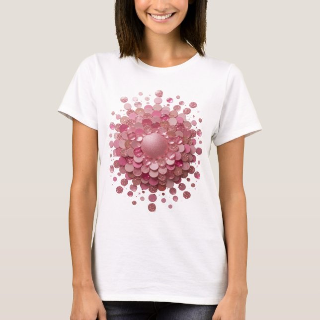 Witty Pink PINK GLITZER KUGEL Text Design T-Shirt (Vorderseite)