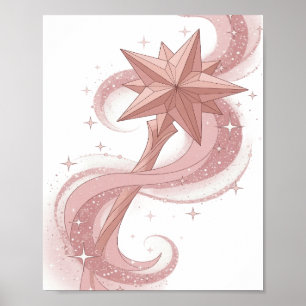 Witty Pink STAR WAND Maßgeschneidertes Design Poster