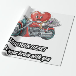 witty relationship quote gift heart riding bike geschenkpapier