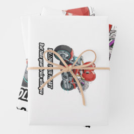 witty relationship quote gift heart riding bike geschenkpapier set