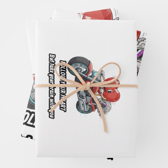 witty relationship quote gift heart riding bike geschenkpapier set (Beispiel)