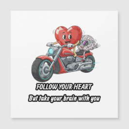 witty relationship quote gift heart riding bike magnetkarte