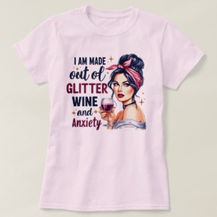 Witty Retro Girl T - Shirt - Glitzer und Angstkorr
