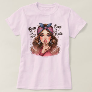 Witty Retro Girl T - Shirt - Niedlich und Mute Beh