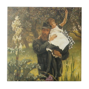 Witwer von Tissot, Vintage viktorianische Porträtk Fliese