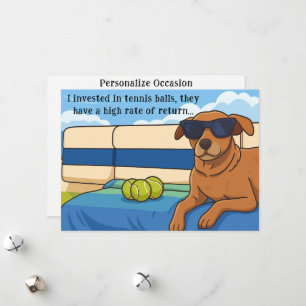 Witz über Hunde-Rentner-Humor-Tennisball-Investiti Feiertagskarte
