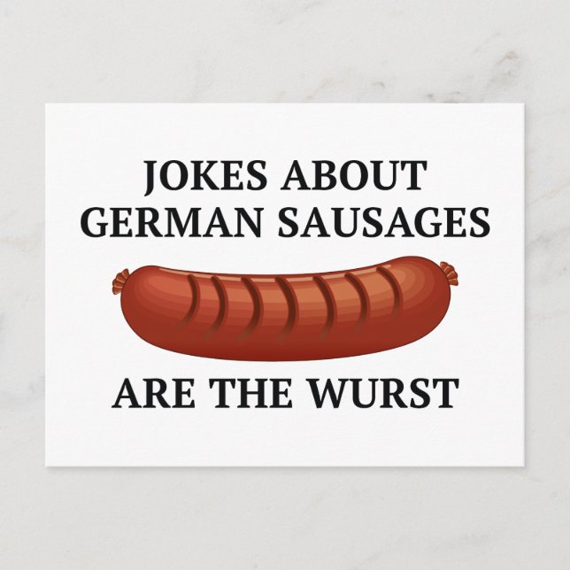 Witze über deutsche Würste sind der Wurst Postkarte (Vorderseite)