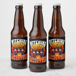Witzen zu Halloween, Cartoon Halloween-Party Bierflaschenetikett