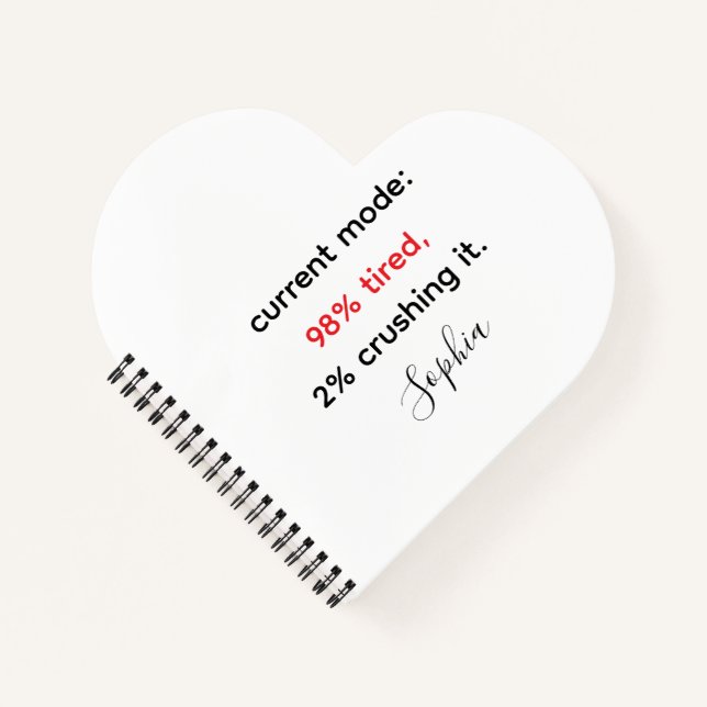 Witzig: "98% müde, 2% erpresst es notizbuch (Vorderseite)