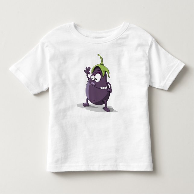 witzig,Aubergine,Baby,Auberginen & Fischbraten,Aub Kleinkind T-shirt (Vorderseite)