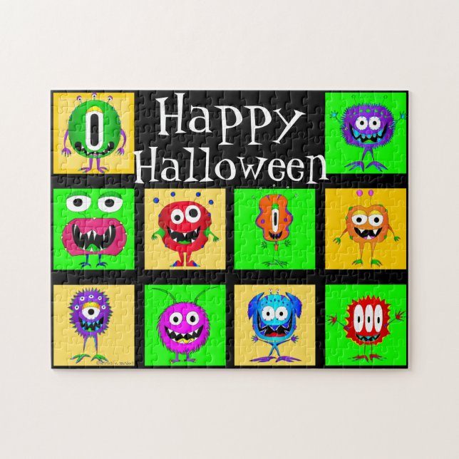 Witzig, bunt, Cartoon Monster Puzzle (Horizontal)