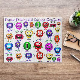 Witzig, bunt, Cartoon Monster Puzzle