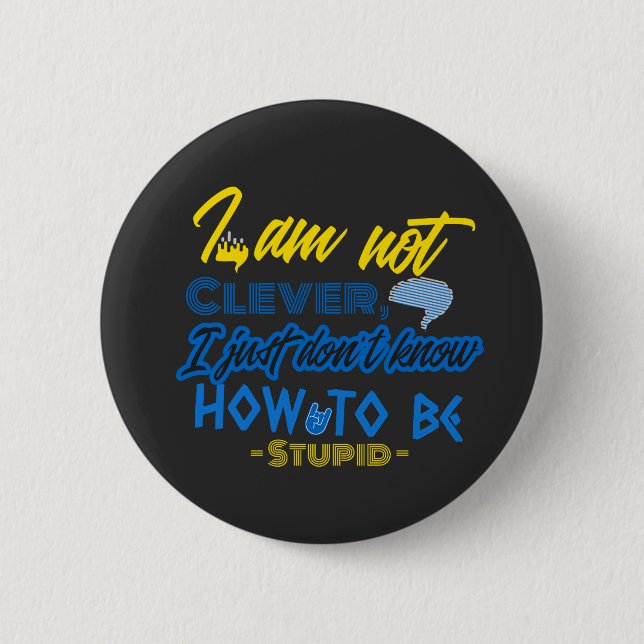 Witzig, Hirndesign Button (Vorderseite)