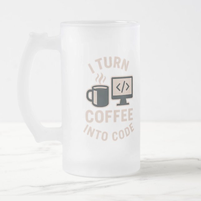 Witzig ich mache Kaffee in Code Mattglas Bierglas (Links)