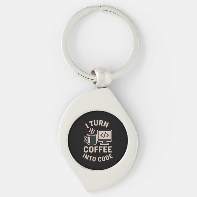 Witzig ich mache Kaffee in Code Schlüsselanhänger (Vorderseite)